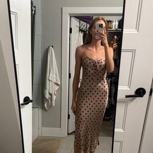 Zara Black Polka Dot Midi Dress